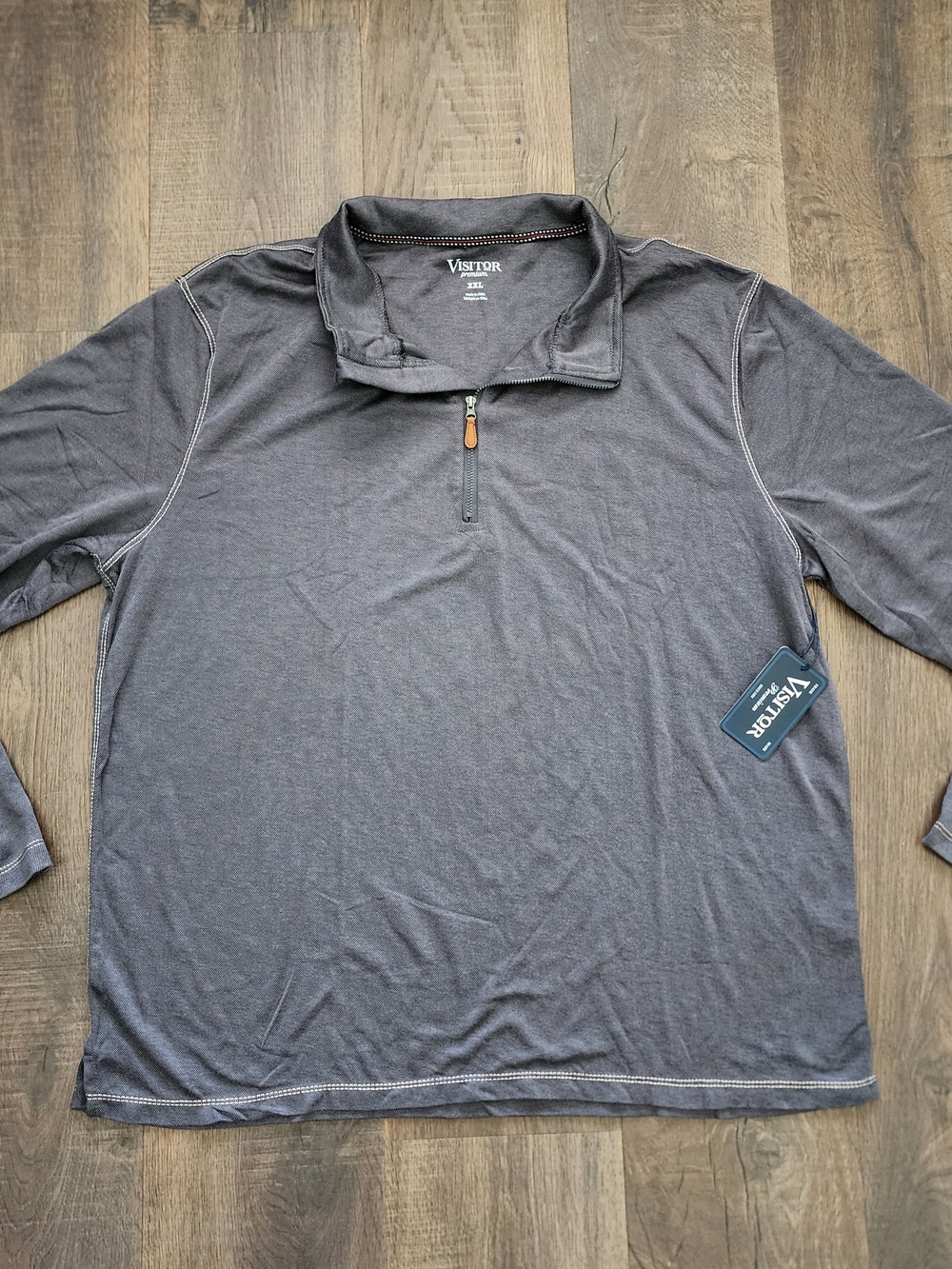 Men's Long-Sleeve Quarter-Zip Shirt - Charcoal Gray